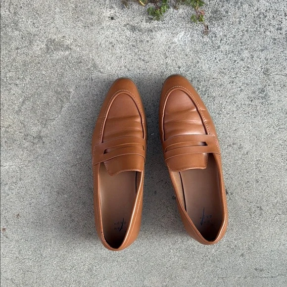 a new day | Shoes | Brown Vegan Leather Pointy Toe Loafers | Poshmark